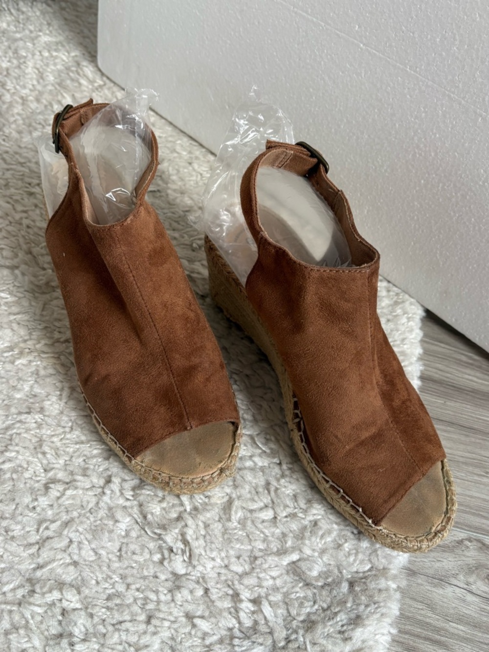 GAP Brwn Suede Espadrille Wdge Sandals Sz 8